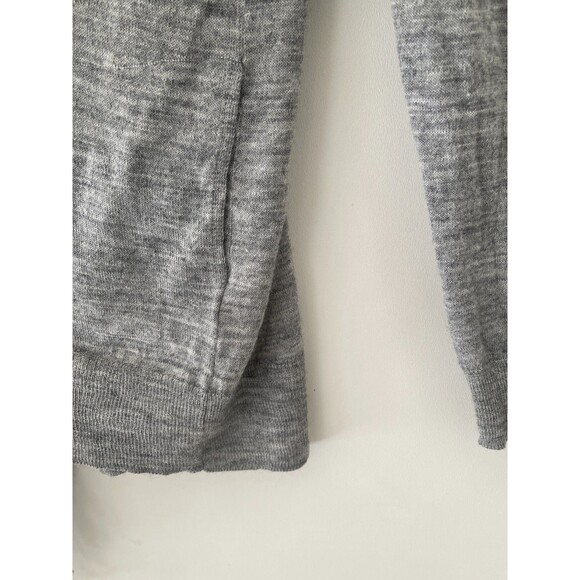 Rebecca Taylor Cardigan Sweater Womens Small Gray Open Front Fringe Wool Alpaca - Picture 6 of 13